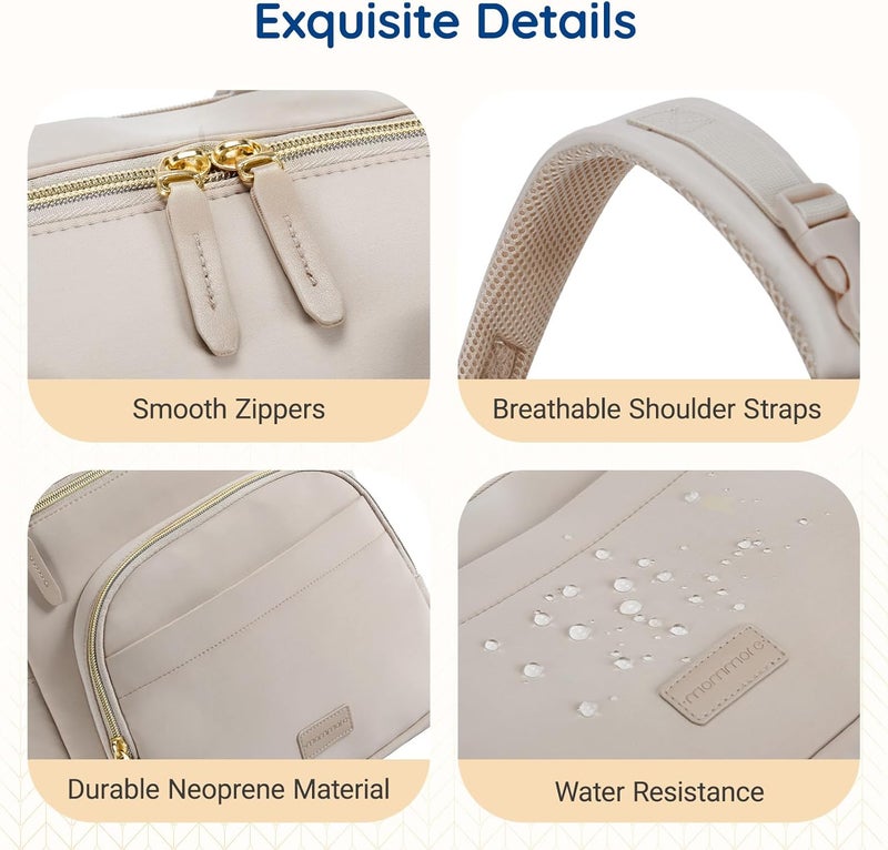 MOMMORE Neoprene Diaper Bag Backpack Small Lightweight Baby Diaper Bags Water Resistant Diaper Backpack for Boys Girls Newborn with Changing Pad, Stroller Straps - Image 5